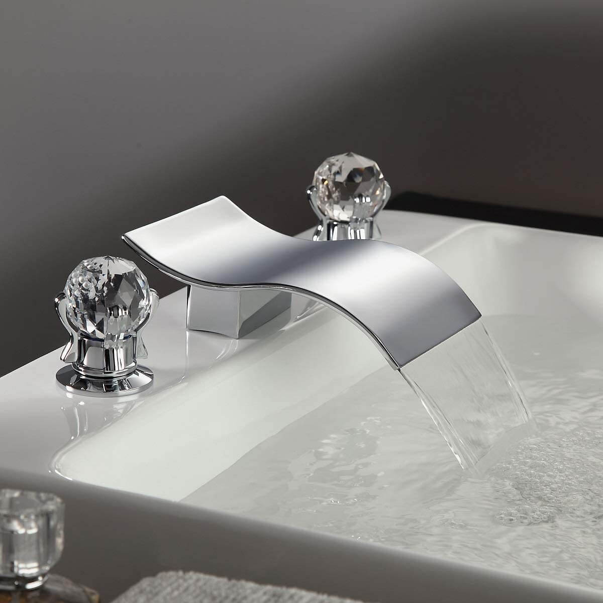 wowow chrome bathroom faucet with crystal knobs