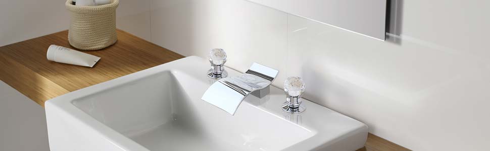 wowow chrome bathroom faucet with crystal knobs