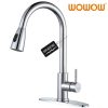 wowow chrome pull down kitchen faucet