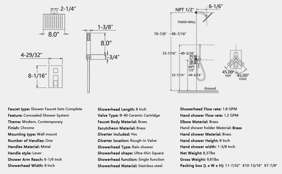 wowow chrome shower faucet system