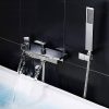 wowow chrome bathroom tub filler faucet with handheld shower