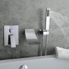 wowow chrome waterfall wall-mount tub faucet with handheld shower