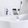 wowow chrome waterfall wall-mount tub faucet with handheld shower