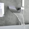 wowow chrome waterfall wall-mount tub faucet with handheld shower