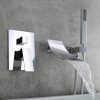 wowow chrome waterfall wall-mount tub faucet with handheld shower