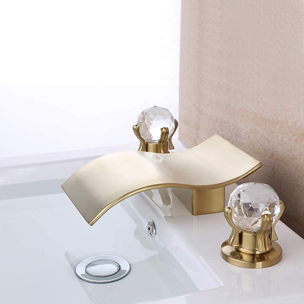 wowow gold bathroom faucets with crystal knobs