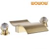 wowow gold bathroom faucets with crystal knobs