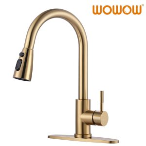 wowow gold kitchen faucet with pull down sprayer 1 2