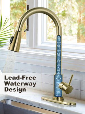 wowow gold kitchen faucet with pull down sprayer