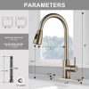 wowow gold kitchen faucet with pull down sprayer