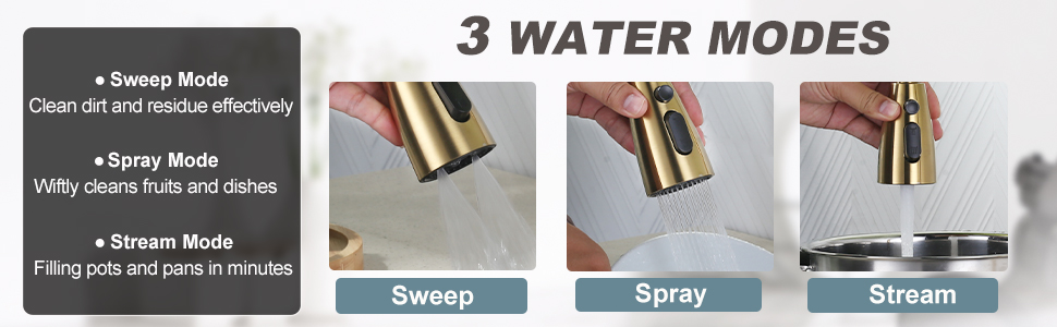 wowow gold kitchen faucet with pull down sprayer 9