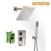 wowow luxury brushed nickel rain shower combo set