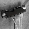 wowow matte black bathroom tub filler faucet with handheld shower