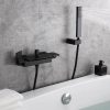 wowow matte black bathroom tub filler faucet with handheld shower