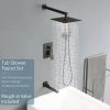 wowow matte black bathtub shower faucet combos