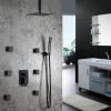 wowow matte black ceiling mounted rain shower system