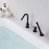 wowow matte black deck mount roman tub faucet with sprayer