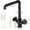 wowow matte black industrial pipe bathroom faucet