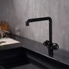 wowow matte black industrial pipe bathroom faucet