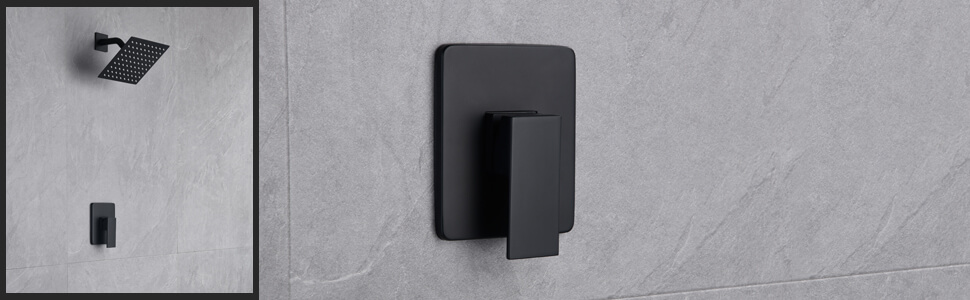 wowow matte black rain shower head system