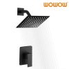 wowow matte black rain shower head system