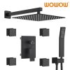 wowow matte black rain shower system with body jets and handheld