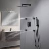 wowow matte black rain shower system with body jets and handheld