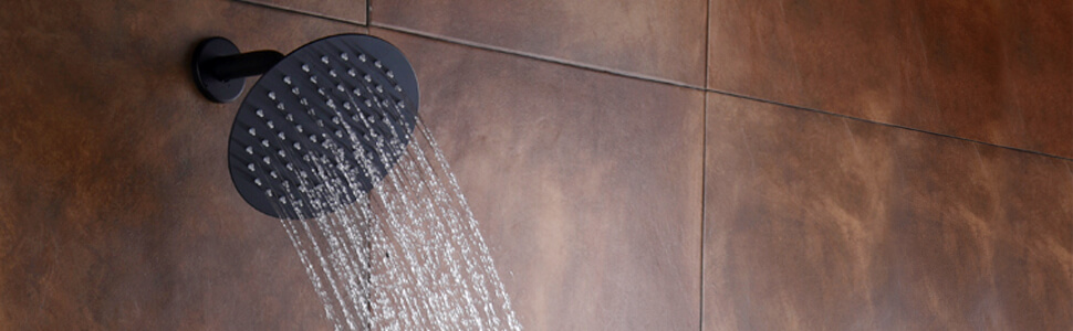 wowow matte black rain shower system with handheld spray