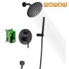 wowow matte black rain shower system with handheld spray