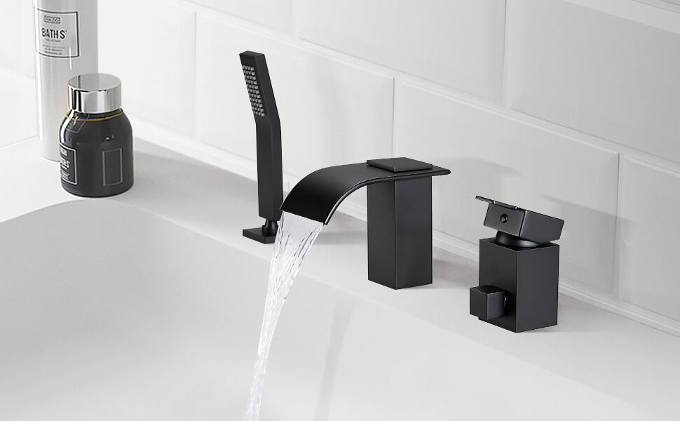 wowow matte black roman bathtub faucet