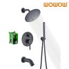 wowow matte black shower tub kit