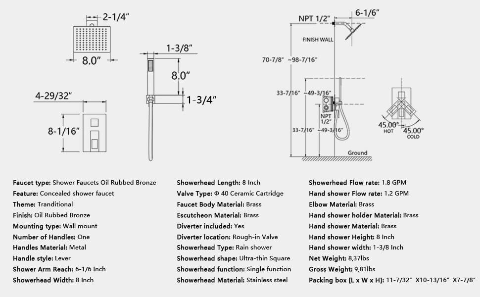 wowow oil rubbed bronze shower system