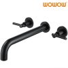 wowow roman wall mount 2 handle oil rubbed bronze tub filler