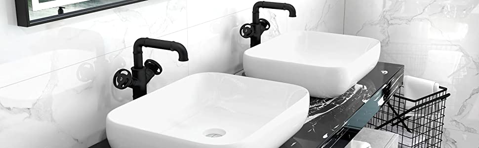 wowow ruth industrial pipe faucet matte black