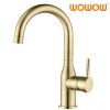 wowow single handle brushed gold bar sink faucet