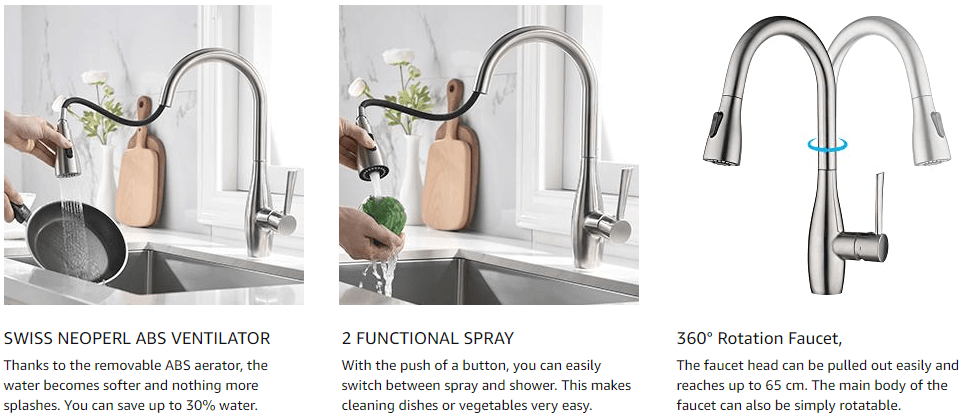 wowow stainless steel rv kitchen faucet