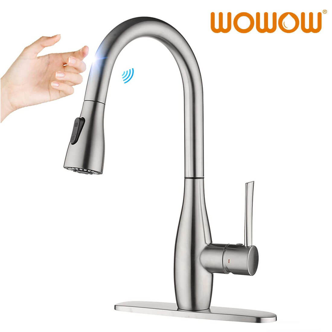 wowow touch kitchen sink faucet with pull out sprayer