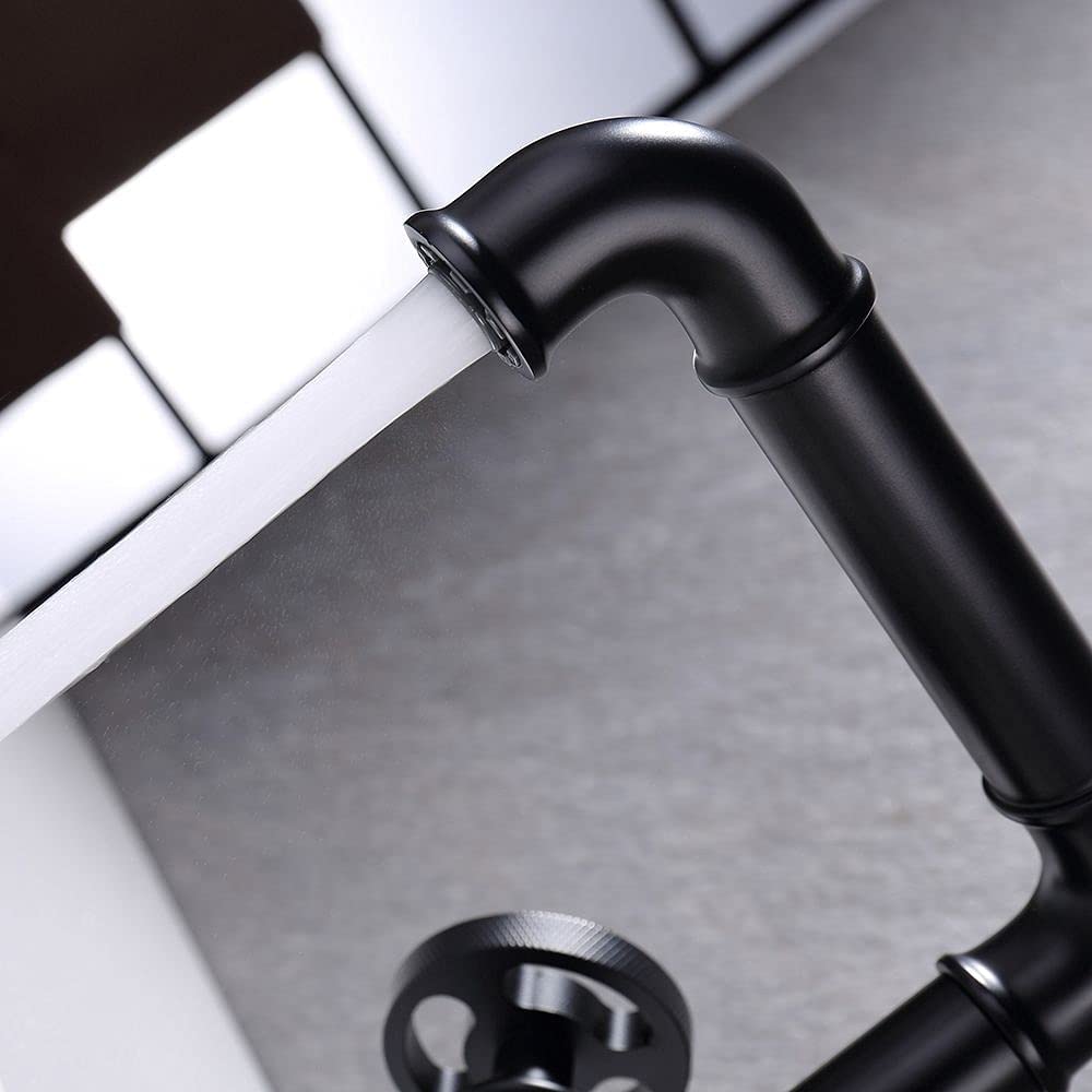 wowow two handle industrial pipe bathroom faucet