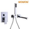 wowow wall mount bathtub faucet with hand shower chrome