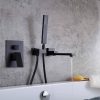 wowow wall mount bathtub faucet with hand shower matte black