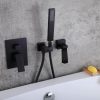 wowow wall mount bathtub faucet with hand shower matte black