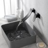 wowow wall mount matte black waterfall bathroom faucet