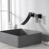 wowow wall mount matte black waterfall bathroom faucet