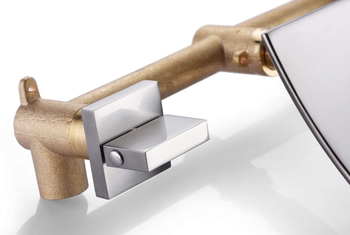 wowow wall mount waterfall 3 hole brushed nickel bathtub faucet
