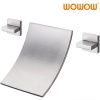 wowow wall mount waterfall 3 hole brushed nickel bathtub faucet