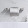 wowow wall mount waterfall 3 hole brushed nickel bathtub faucet