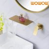 wowow wall mount waterfall brushed brass bathroom faucet