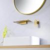 wowow wall mount waterfall brushed brass bathroom faucet