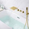 wowow wall mount waterfall brushed gold tub filler with hand shower