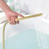 wowow wall mount waterfall brushed gold tub filler with hand shower